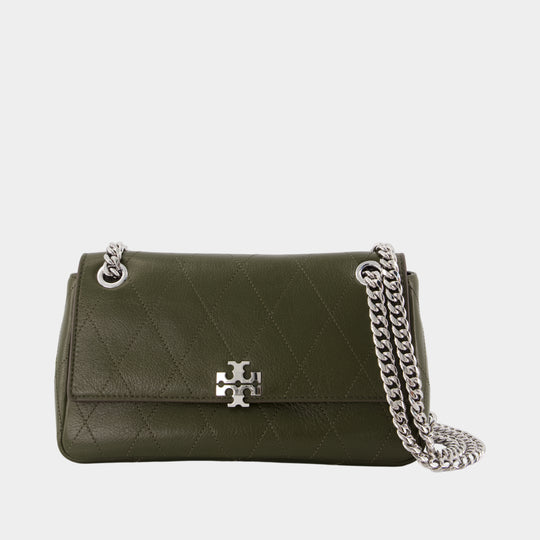 Sac Porté Épaule Charlie Small - Tory Burch - Cuir - Kaki