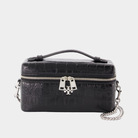 Trousse De Toilette Charlie East West - Tory Burch - Cuir - Noir