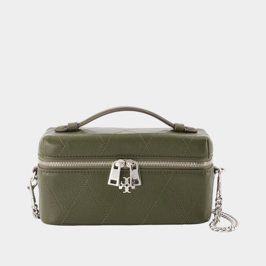 Trousse De Toilette Charlie East West - Tory Burch - Cuir - Kaki