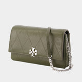 Wallet On Chain Charlie - Tory Burch - Cuir - Kaki
