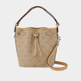 Sac À Main T-Monogram Bucket - Tory Burch - Cuir - Beige