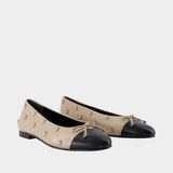 Ballerines Cap Toe Bunny Knot - Tory Burch - Cuir - Beige
