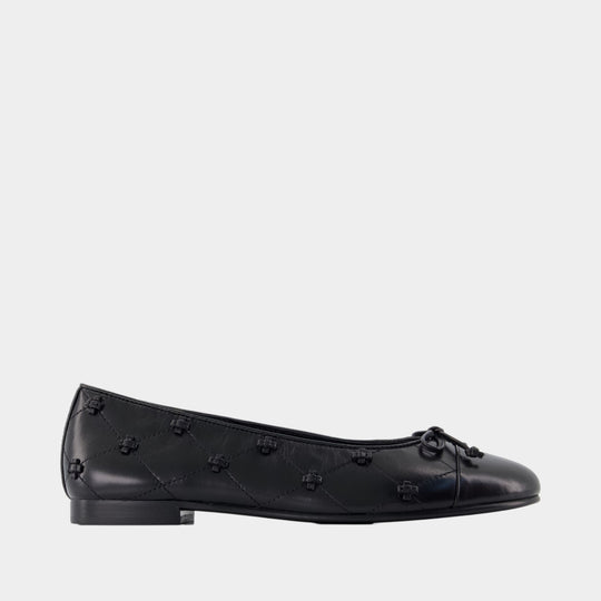 Ballerines Cap Toe Bunny Knot - Tory Burch - Cuir - Noir