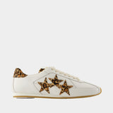 Sneakers Leopard Pacific Flat - Amiri - Cuir - Blanc/Beige