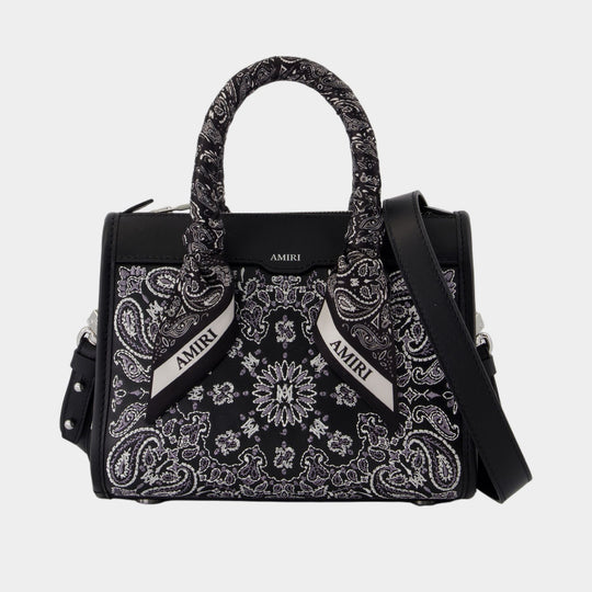 Sac À Main Bandana Micro Triangle - Amiri - Cuir - Noir