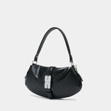 Sac Porté Épaule Kat Baguette - Ganni - Cuir - Noir