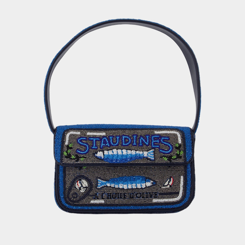 Sac Porté Épaule Tommy Beaded - Staud - Synthétique - Bleu