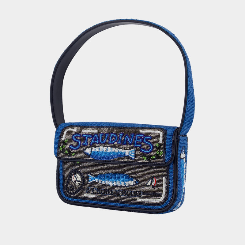 Sac Porté Épaule Tommy Beaded - Staud - Synthétique - Bleu