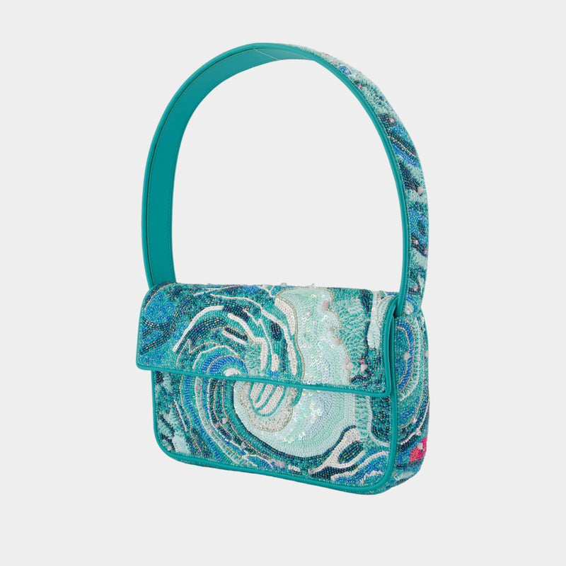 Sac Porté Épaule Tommy Beaded - Staud - Synthétique - Bleu