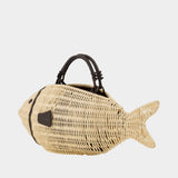 Sac À Main Cleo Fish - Staud - Raphia - Ivoire