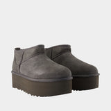 Bottines Classic Ultra Mini Platform - UGG - Cuir - Gris