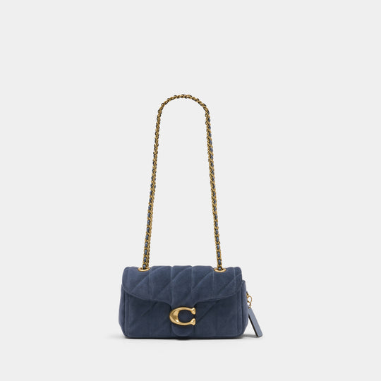 Sac Porté Épaule Chain Tabby 20 - Coach - Cuir - Bleu