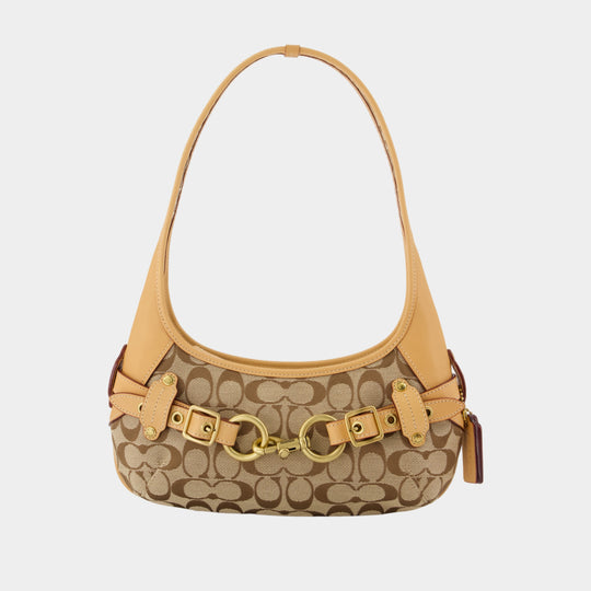 Sac Porté Épaule Belted Ergo 26 Signature - Coach - Cuir - Beige