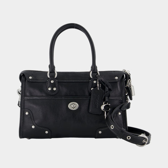 Sac À Main Rhyder Satchel 24 Glazed - Coach - Cuir - Noir