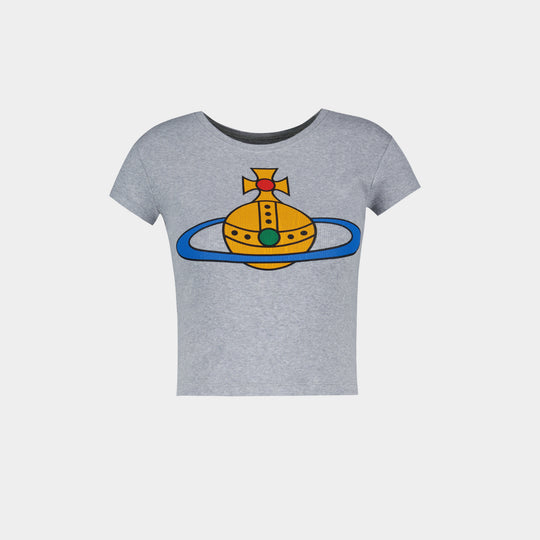 T-Shirt Oversized Orb Baby Peru' - Vivienne Westwood - Coton - Gris