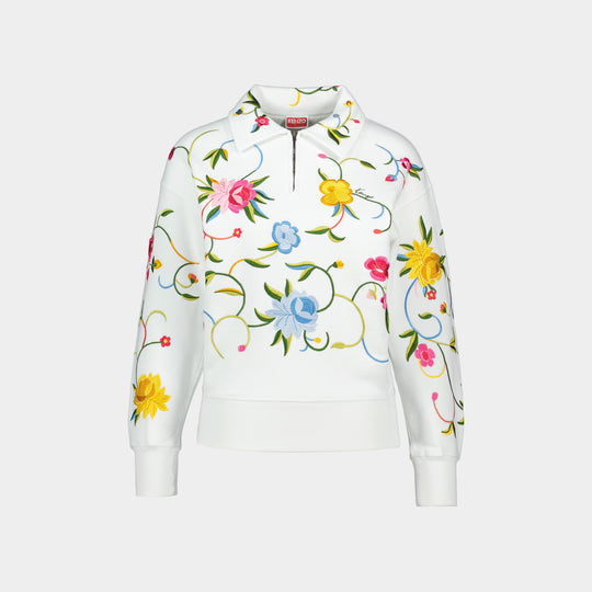 Sweatshirt Wildflower - Kenzo - Coton - Blanc