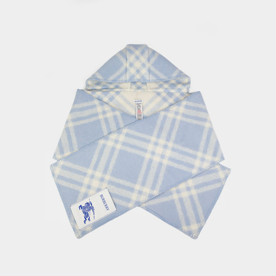 Écharpe Mu Tbar Check Hooded - Burberry - Laine - Bleu