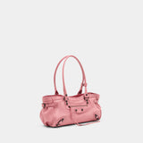 Sac Porté Épaule Le City East West - Balenciaga - Cuir - Rose