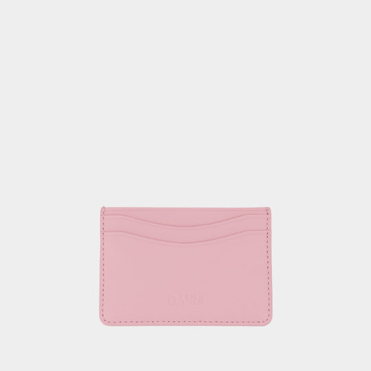 Porte-Carte Bou Cute Crabe Print - Ganni - Synthétique - Rose