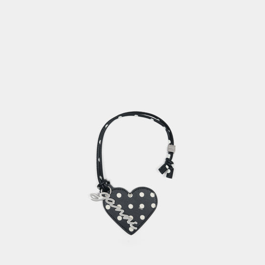 Porte-Clé Bou Heart Mirror Printed - Ganni - Cuir - Noir