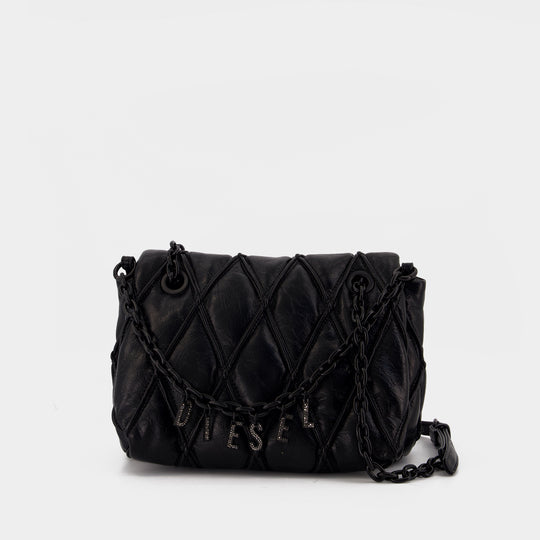Sac Porté Épaule Charm-D Medium - DIESEL - Cuir Synthétique - Noir