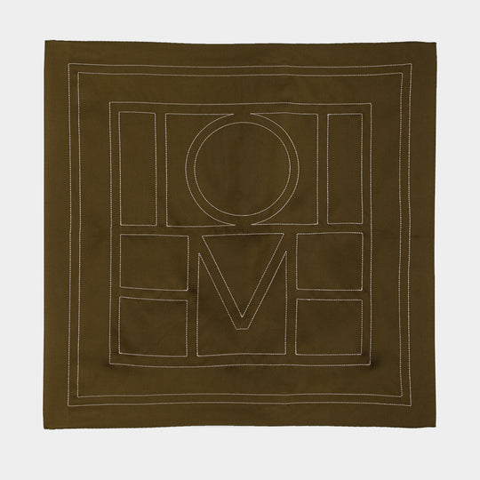 Écharpe Embroidered Monogramme - TOTEME - Soie - Marron