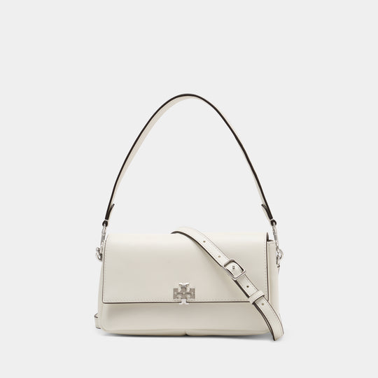 Sac Porté Épaule Charlie Small - Tory Burch - Cuir - Blanc