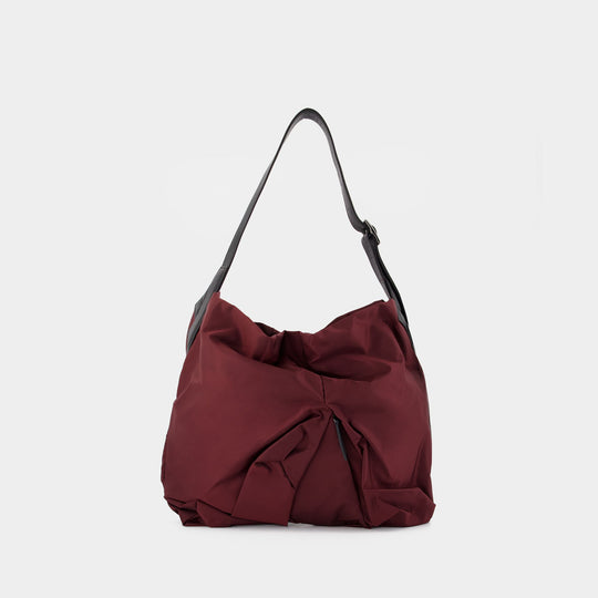 Sac Porté Épaule Angular - YOHJI YAMAMOTO - Nylon - Bordeaux