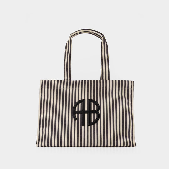 Cabas Lara - ANINE BING - Coton - Noir/Blanc