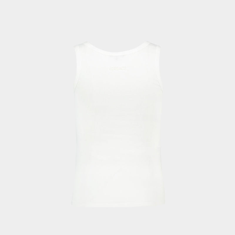 T Shirt Logo - Versace - Coton - Blanc