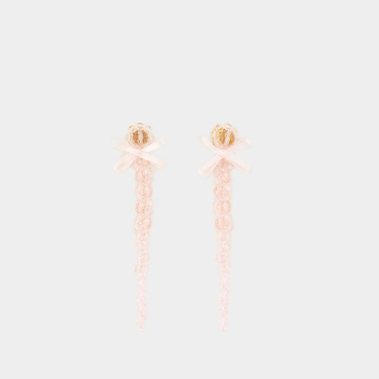 Boucles D'oreilles Petite Bow Drip - Simone Rocha - Crystal - Rose