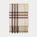 Écharpe Mu 168x30 Giant Check - Burberry - Cachemire - Beige