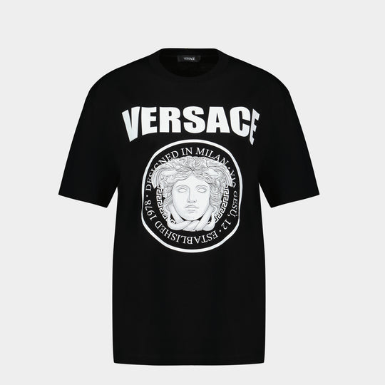 T Shirt Medusa Rock - Versace - Coton - Noir