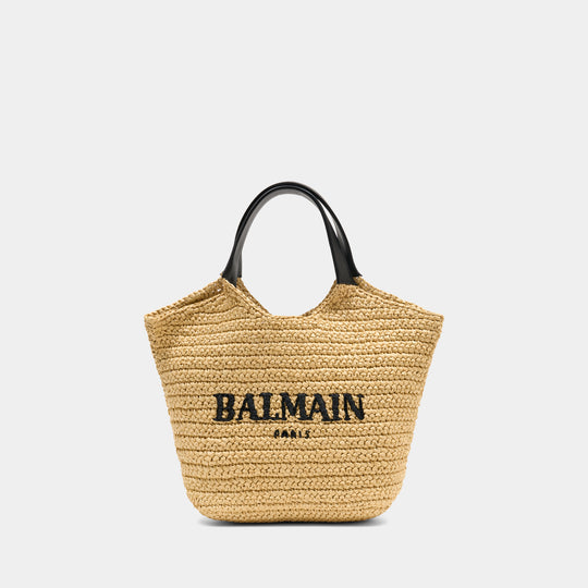 Cabas Mini - Balmain - Raphia - Beige
