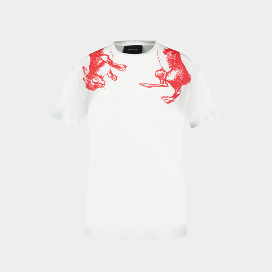 T-Shirt Hare Illustration - Simone Rocha - Coton - Blanc