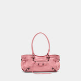 Sac Porté Épaule Le City East West - Balenciaga - Cuir - Rose