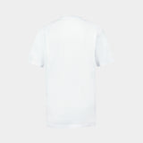 T-Shirt Writing Embroidery - Versace - Coton - Blanc