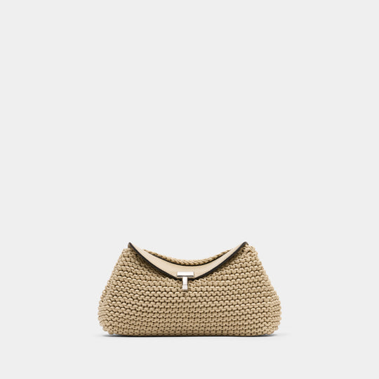 Pochette Mini T-Lock - TOTEME - Cuir - Beige