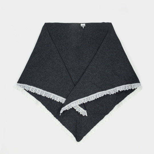 Écharpe Lace Triangular Xxl - Ganni - Laine - Gris