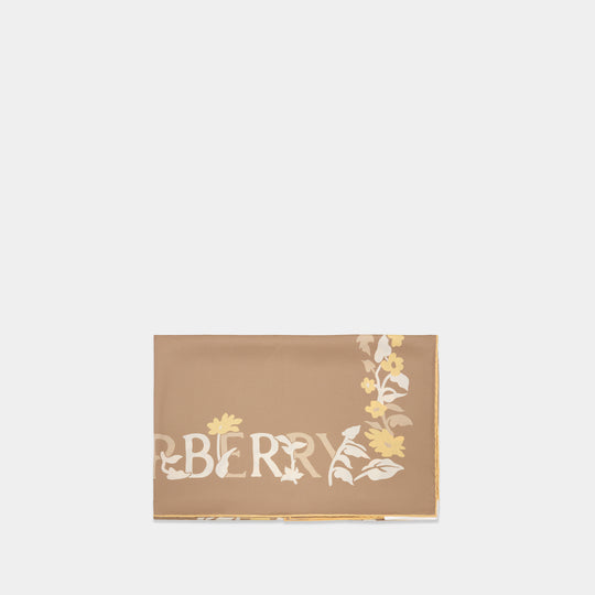 Écharpe Floral Ekd - Burberry - Soie - Beige