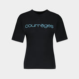 T-Shirt Waisted Printed - Courreges - Coton - Noir