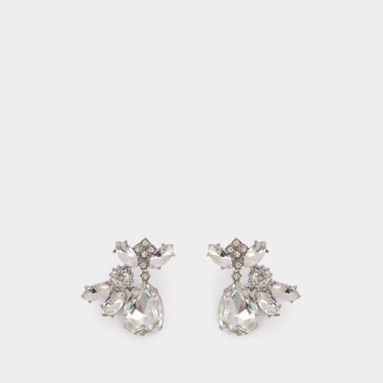 Boucles D'oreilles Crystal Cluster - SELF PORTRAIT - Perles - Argenté