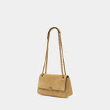 Sac Porté Épaule Charlie Quilted Small - Tory Burch - Cuir - Beige