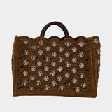 Cabas - Rabanne - Raphia - Marron