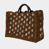 Cabas - Rabanne - Raphia - Marron