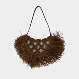 Sac Porté Épaule - Rabanne - Raphia - Marron