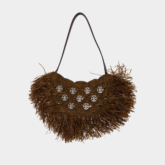 Sac Porté Épaule - Rabanne - Raphia - Marron
