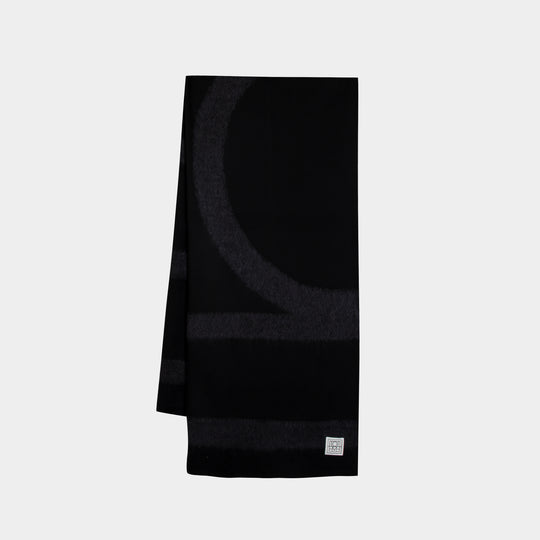 Écharpe Monogramme Twill - TOTEME - Laine - Noir