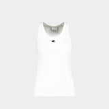 T-Shirt 90's Rib - Courreges - Coton - Blanc