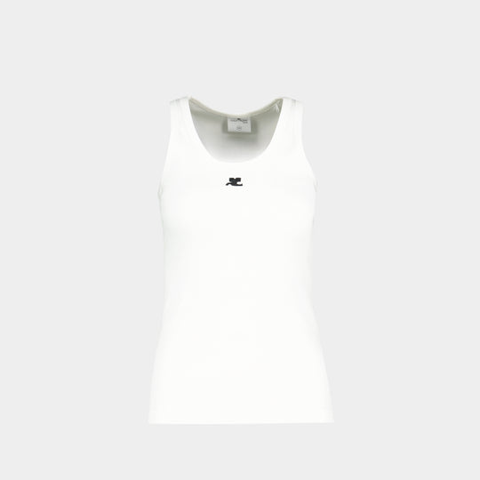 T-Shirt 90's Rib - Courreges - Coton - Blanc